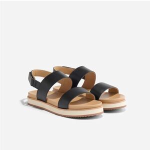 NWT / NIB Nisolo Go-To Flatform Sandal 2.0 in black, size 9
